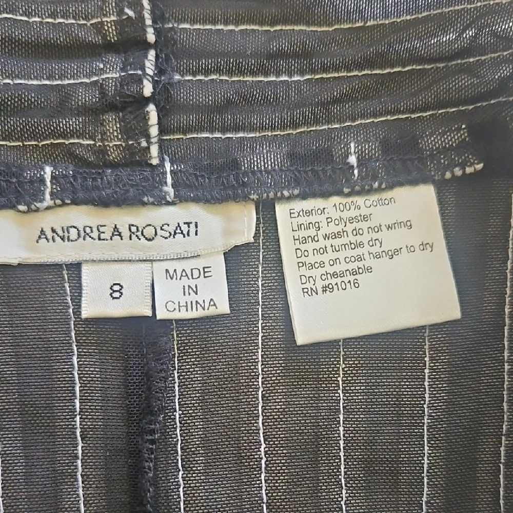 Andrea Roseti Black and White Patterned Top and Jacket Set - Picture 4 of 12